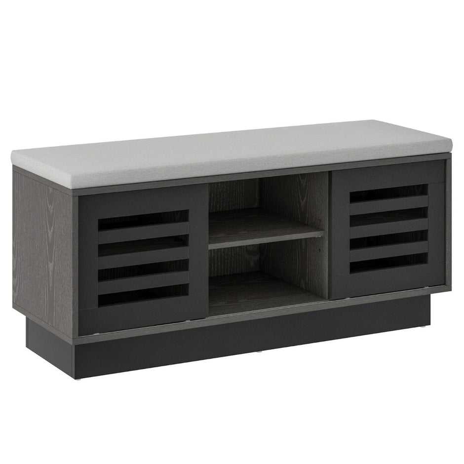 i – bänk och skoställ med fack justerbara hyllor – 2 1 6 3 99,5 x 34,5 x 46 cm – Grå