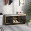 i – bänk och skoställ med fack justerbara hyllor Naturlig – 2 1 6 3 99,5 x 34,5 x 46 cm – Natur