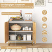 Skänk – med dörrar köksskåp hylla bufféskåp modernt metallben – 2 80 x 40 x 80 cm – Vit
