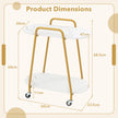 nivåers – rullbar sidobord modern mobilt sängbord med konstmarbletopp – 2 – Vit