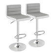 Set – med barstolar höjdjusterbara svängbara kökspall stolpall – 2 82-102 cm – Grå
