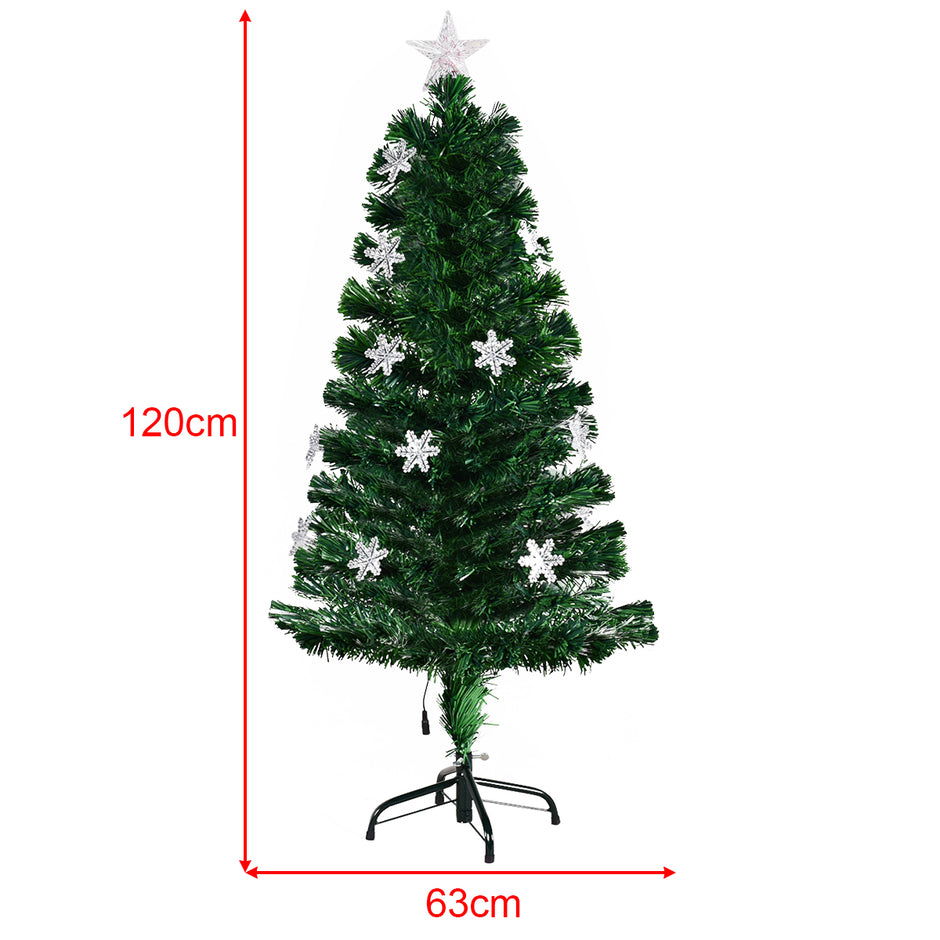 Julgran – LED Konstgjord med fiberoptisk färgväxlare – 120 cm 120 cm – Grön