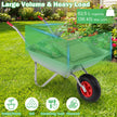 hjuling – skottkärra med handtag och stort gummidäck tunglast metall ställkärra – 1 2 – Silver