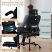 Ergonomisk – kontorsstol skrivbordsstol med ländryggstöd Justerbar huvudstöd – Svart