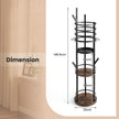 Smyckesställ – 360° roterbart för Örhängen och Halsband med Hyllplan Rustikalt – 3 – Rustik brun