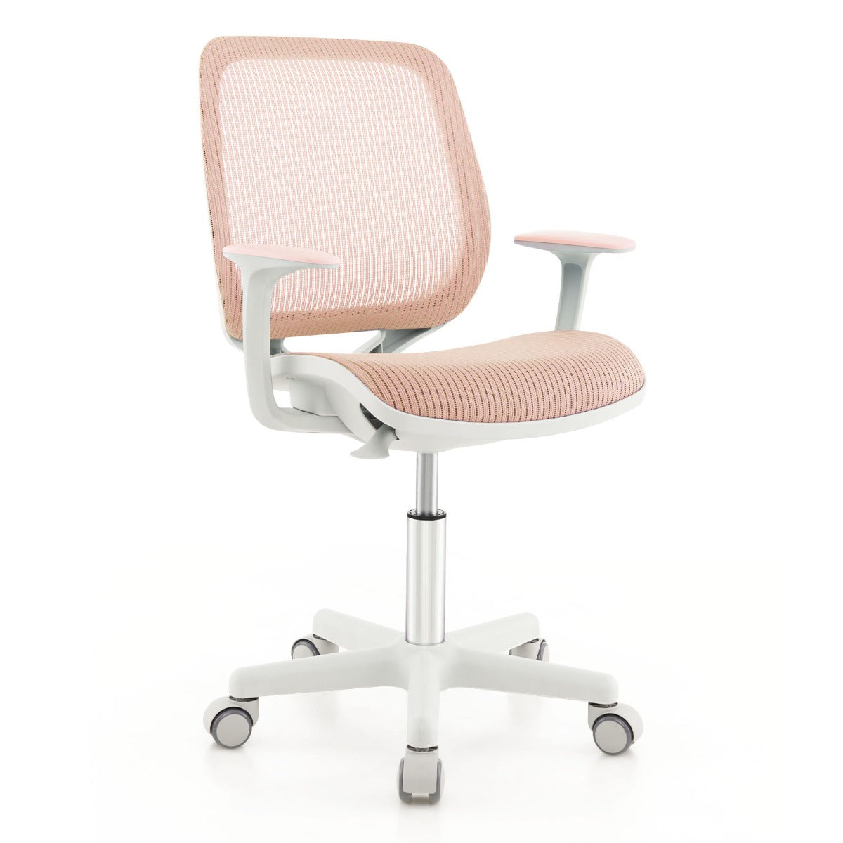 Höjdjusterbar – barnstol med sätesbroms Ergonomisk skrivbordsstol Kontorsstol – Rosa