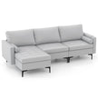 Flera – kombinerade soffsamlingssektioner Modulär med USB portar och uttag – 247 x 130 x 80 cm – Ljusgrå