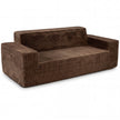 Korvdé – sitssoffa loveseat med högt ryggstöd, breda armstöd och djup sittplats – 3 – Brun