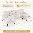 U – formad soffa för personer, Cloud med tyg i kord, modern – 5-6 – Beige