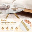 Runt – soffbord med härdat glas och metallram Modernt Sidobord Gyllene – Guld