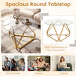 Runt – soffbord med härdat glas och metallram Modernt Sidobord Gyllene – Guld