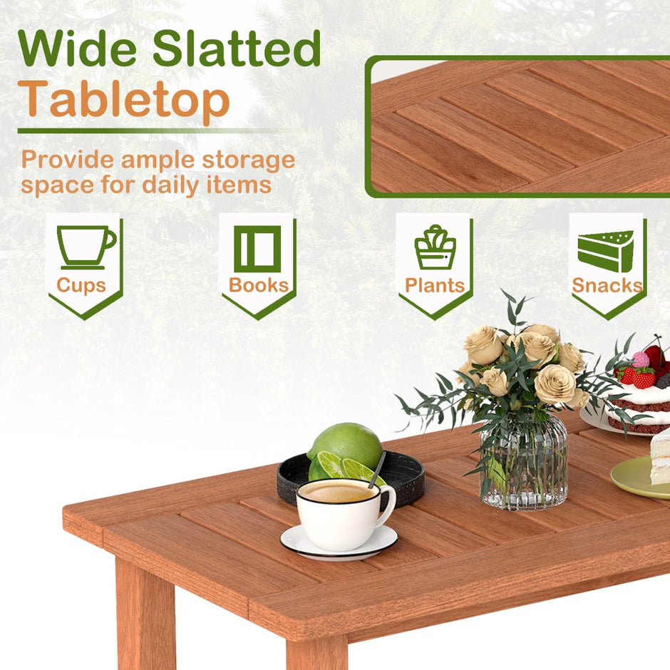 Rektangulärt – soffbord i trä med gallertopp, inomhus, naturlig, – 90 x 45 x 43,5 cm – Natur