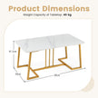 Soffbord – konstmarmer metallram rutschfäst modern sidobord – 90 cm – Vit