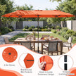 Dubbel – parasoll med stativ, solskydd UPF 50+, – 400 x 200 cm – Orange