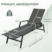 Solstol – Trädgårdsstol i rotting med justerbart ryggstöd och armstöd – 167-193 x 59 x 33-93 cm – Brun