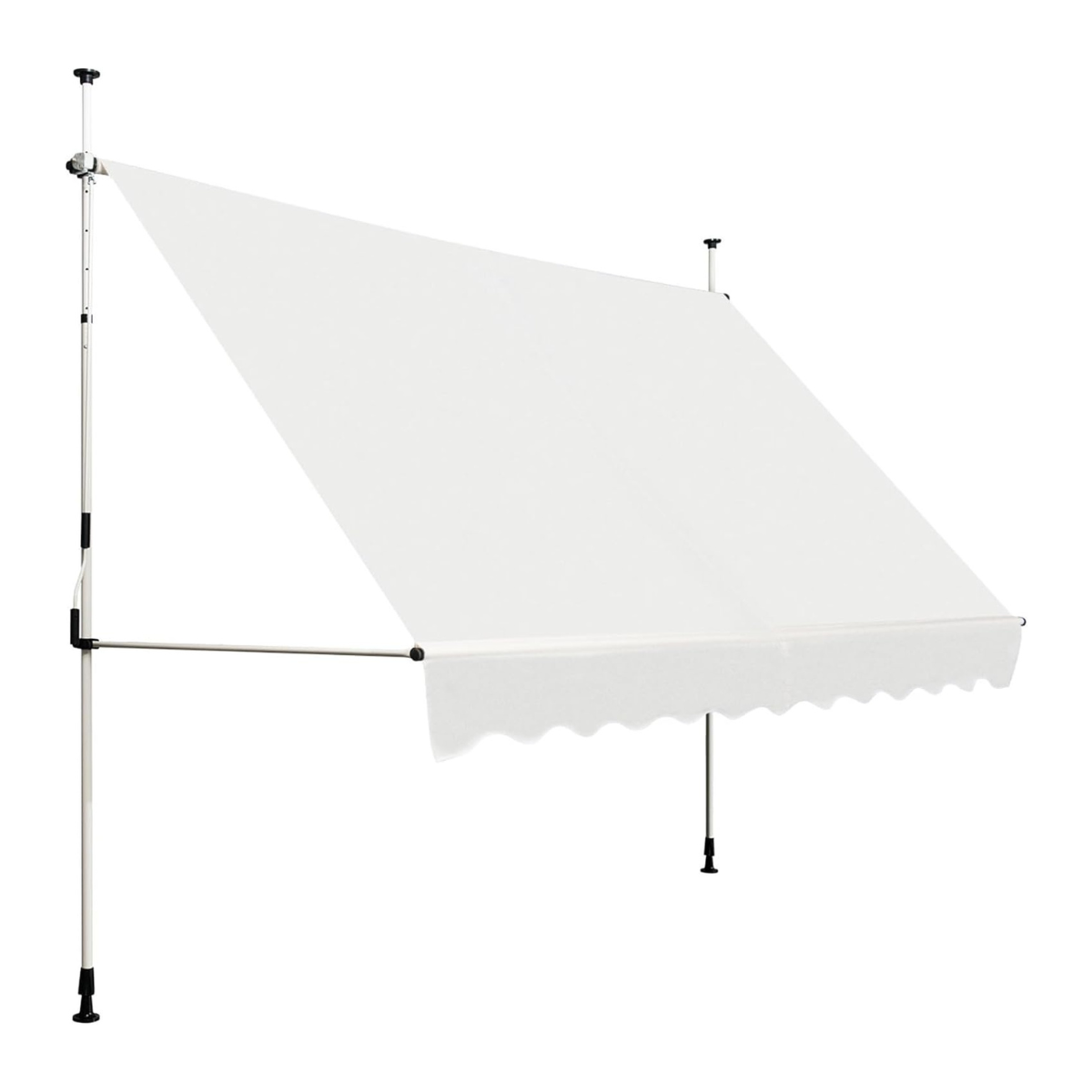 Bred – klämmarkis utan borrning UV beständig balkongmarkis Höjdjusterbar – 350 cm – Beige
