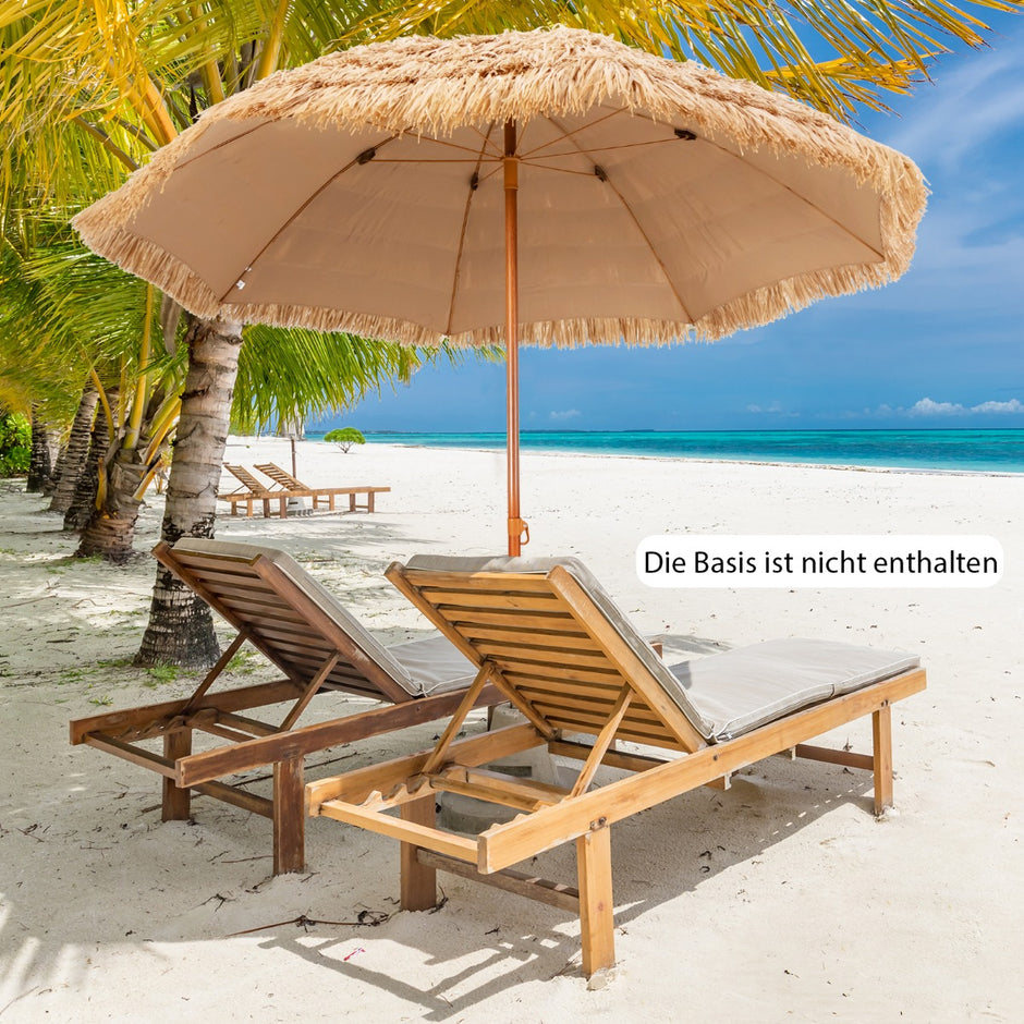 Parasoll – Långt Straw Paraply Natural – 243 cm – Natur