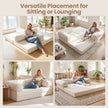 sits – sovsofa sovfåtölj med avtagbara armstöd och ryggstöd vikbar – 2 – Beige