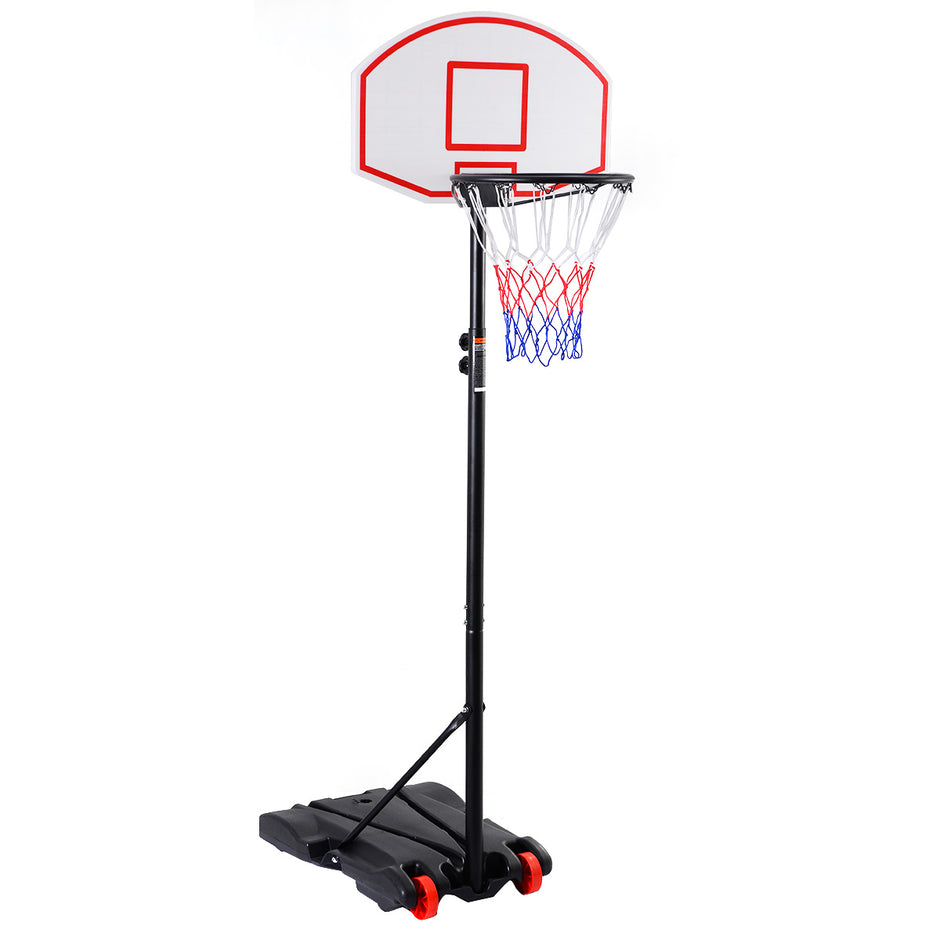 Basketstativ – mobil basketkorg med justerbar i höjdled – Röd och svart
