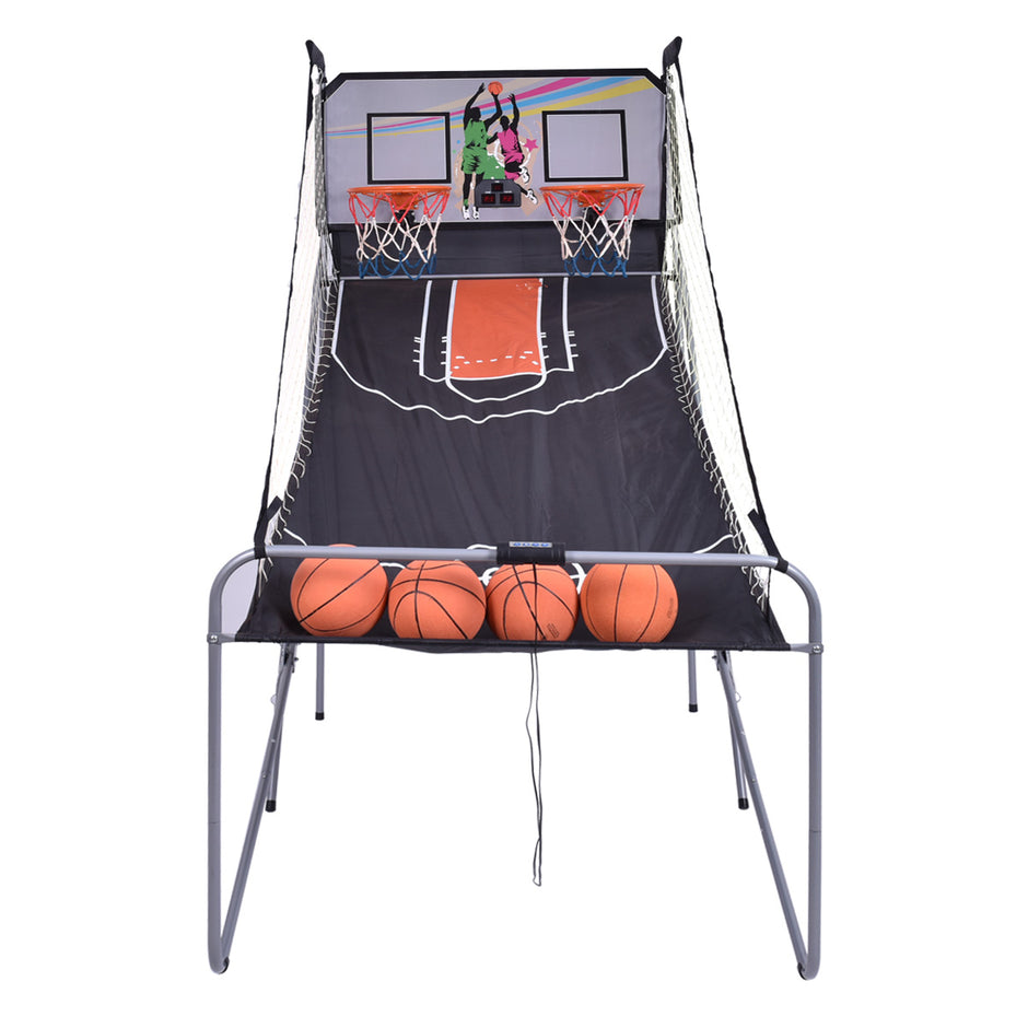 Dubbelspel – basketmaskin basketkorg basketstativ basketspel – Svart