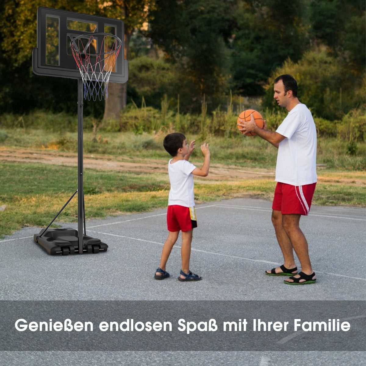 Basketstativ – Höjdjusterbar basketbåge med och hjul korgsystem för barn – 180-305 cm 2 – Svart