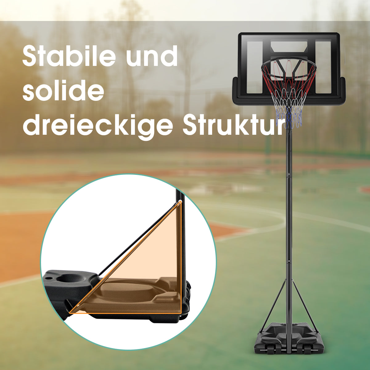 Basketstativ – Höjdjusterbar basketbåge med och hjul korgsystem för barn – 180-305 cm 2 – Svart