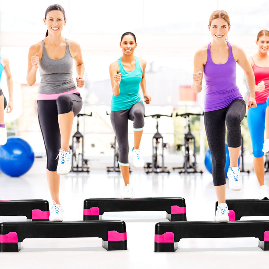 Höjdjusterbar – aerobic stepper fitnesstränare med två nivåer på och – 10 cm 15 cm – Svart