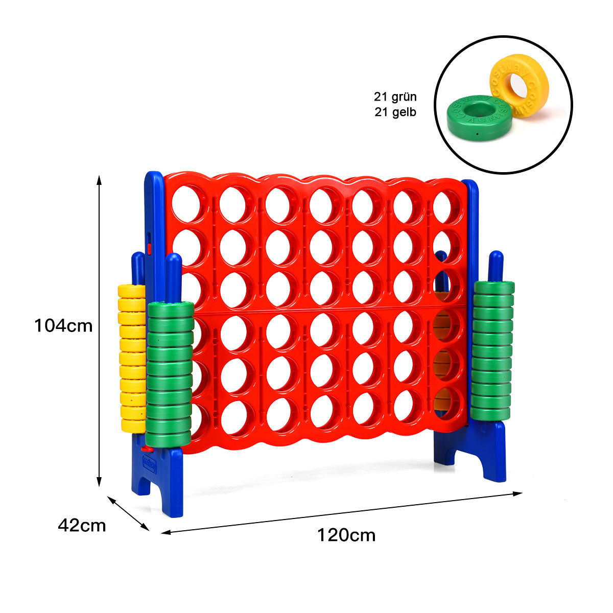 Connect – Four Game Wins Board Sets fyra i rad spel med jumboringar – 4 42 – Röd och blå