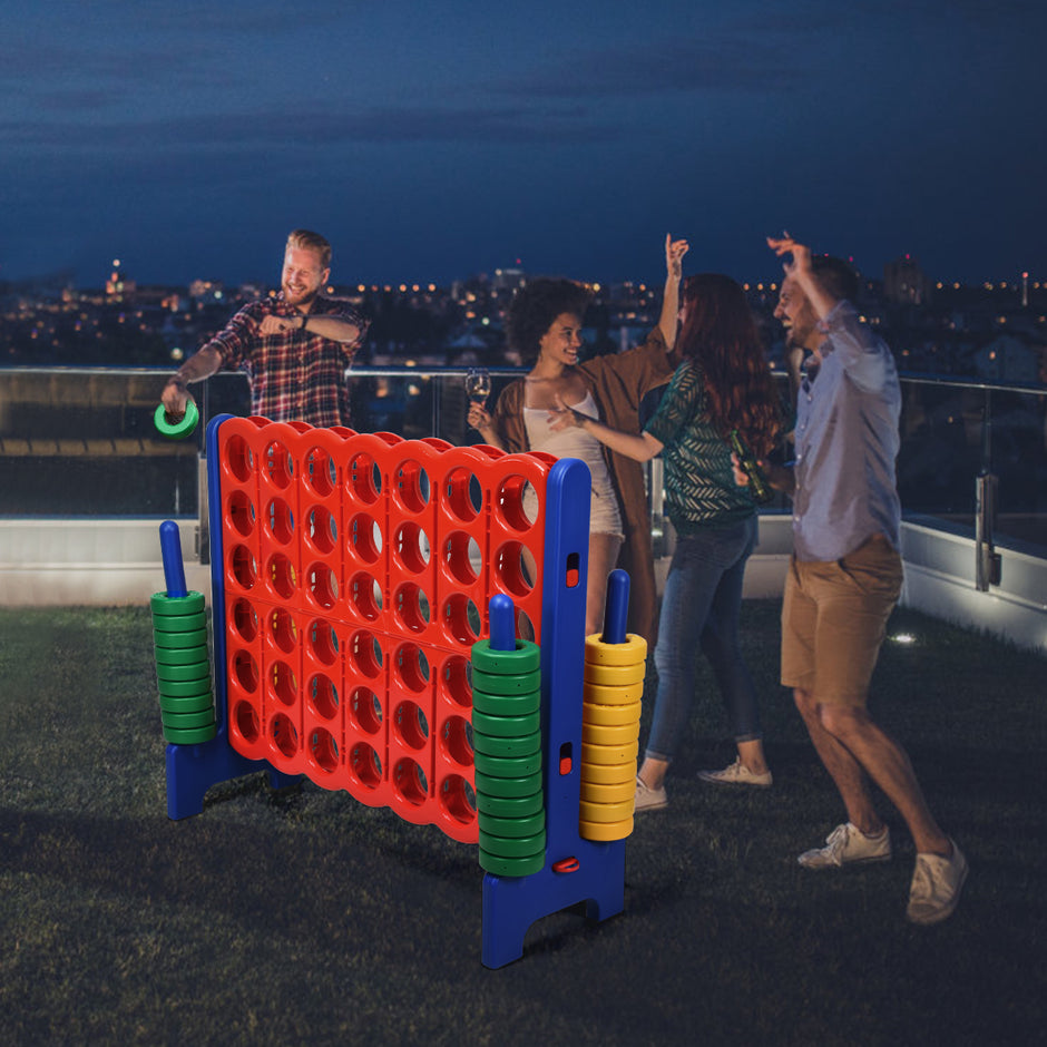 Connect – Four Game Wins Board Sets fyra i rad spel med jumboringar – 4 42 – Röd och blå