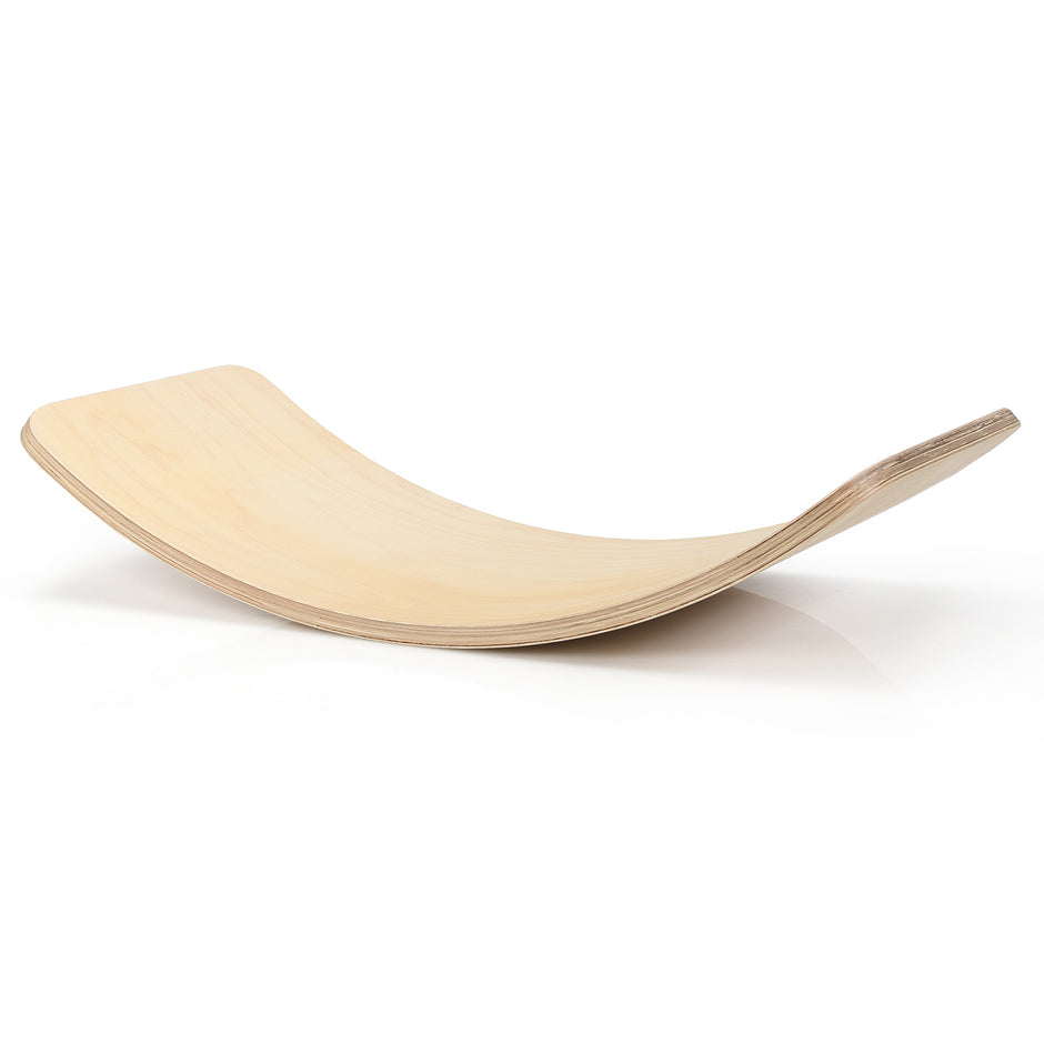 Balansskiva – Böjd bräda av trä – 90 x 30 cm – Natur