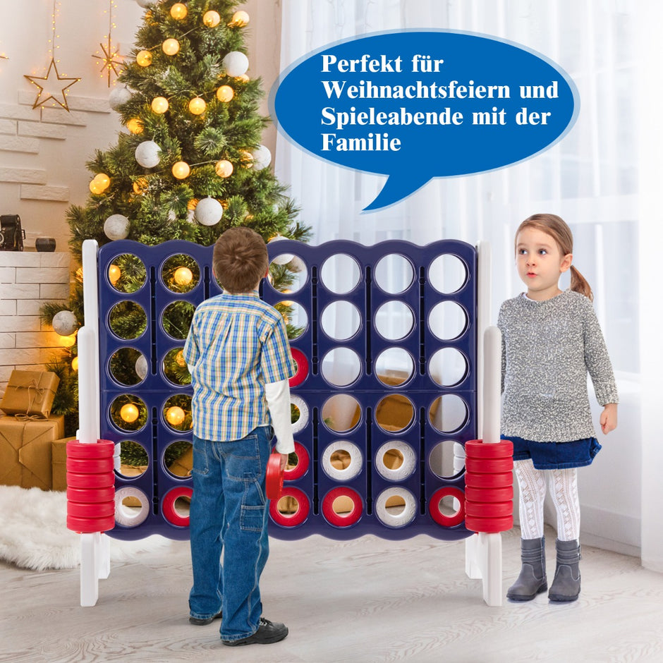 Fyra – i rad spel vinster med jumboringar vit + – 4 42 120 x 42 x 104 cm – Mörkblå