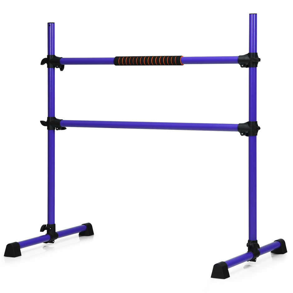 Balettstång – Balett/stretchstång Höjdjusterbar mobil – 124,5 x 71 x 120 cm – Lila