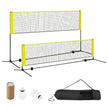 Badmintonnät – med stativ, höjjusterbart fjäderbollsnät fjäderbollar och bärväska Gult – 2 310 x 102 x 89-155 cm – Gul