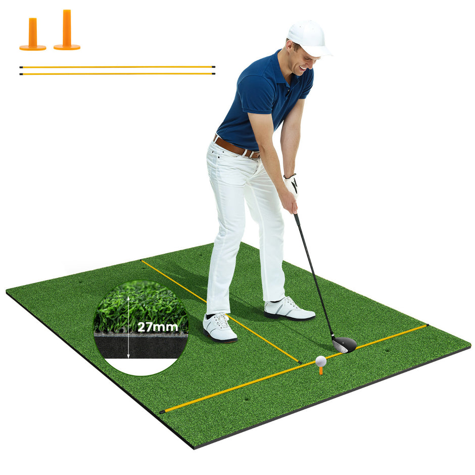 Golfslagmatta – gummi tees och riktpinnar tee positioner Tjocklek – 2 2 6 152 x 117 cm 27 mm – Grön
