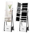 Spegelskåp – Smycken och sminkorganisator med fullängdsspegel – 42 x 38 x 157 cm – Vit