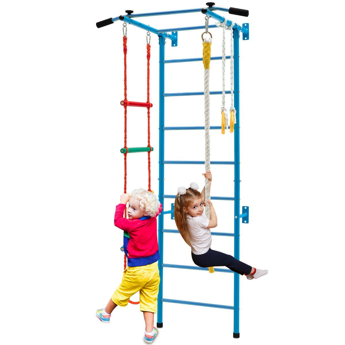 Barns – klättervägg Hemsportutrustning för upp till – 100 kg 107 x 83 x 223 cm – Blå