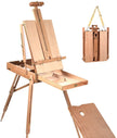 Staffli – med hylla och låda Konstnärsstafli Bokträ bärbar Naturlig – 71 x 114 x 183 cm – Natur