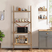 Stegehylla – av bambu med anti lutningsskydd nivåer bokhylla – 4 60 x 35,5 x 148 cm – Natur