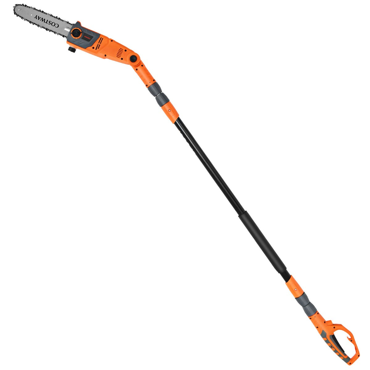 Elektrisk – stångsåg Hög beskärare Flervinklad stångkedjesåg med såghuvud – 212-286 cm – Orange