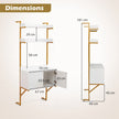 Stegbokshylla – med öppna hyllor och skåp dubbeldörrar, bokhylla, väghylla, ståhylla – 2 – Vit