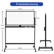 Dubbelsidig – magnetisk mobil whiteboard rullande för kontor – Svart