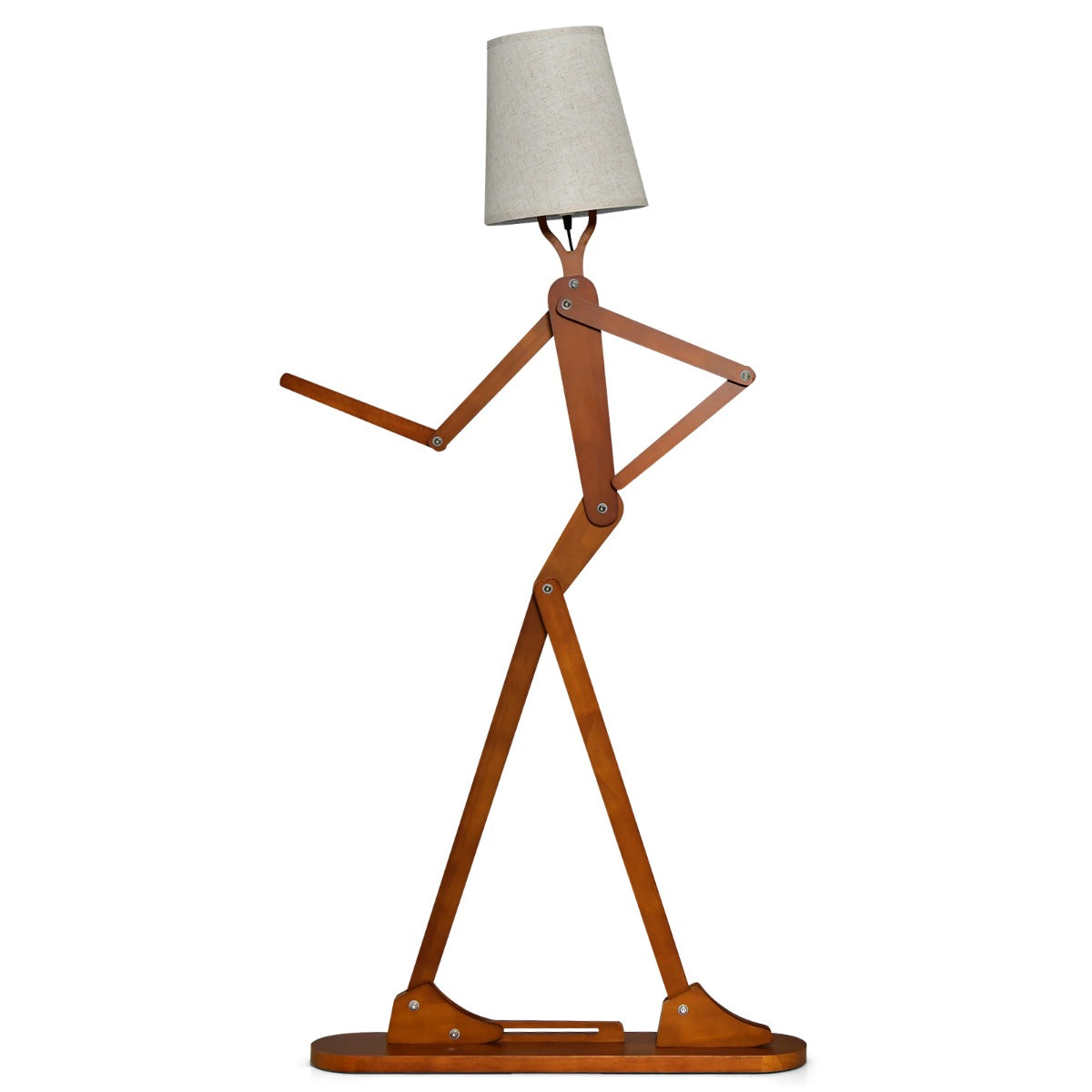 Hög – golvlampa i trä Dekorativ humanoid hörnlampa – 160 cm