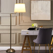Golvlampa – med sockel och lampskärm för läsning Beige+silver – 35,5 x 152 cm – Brun