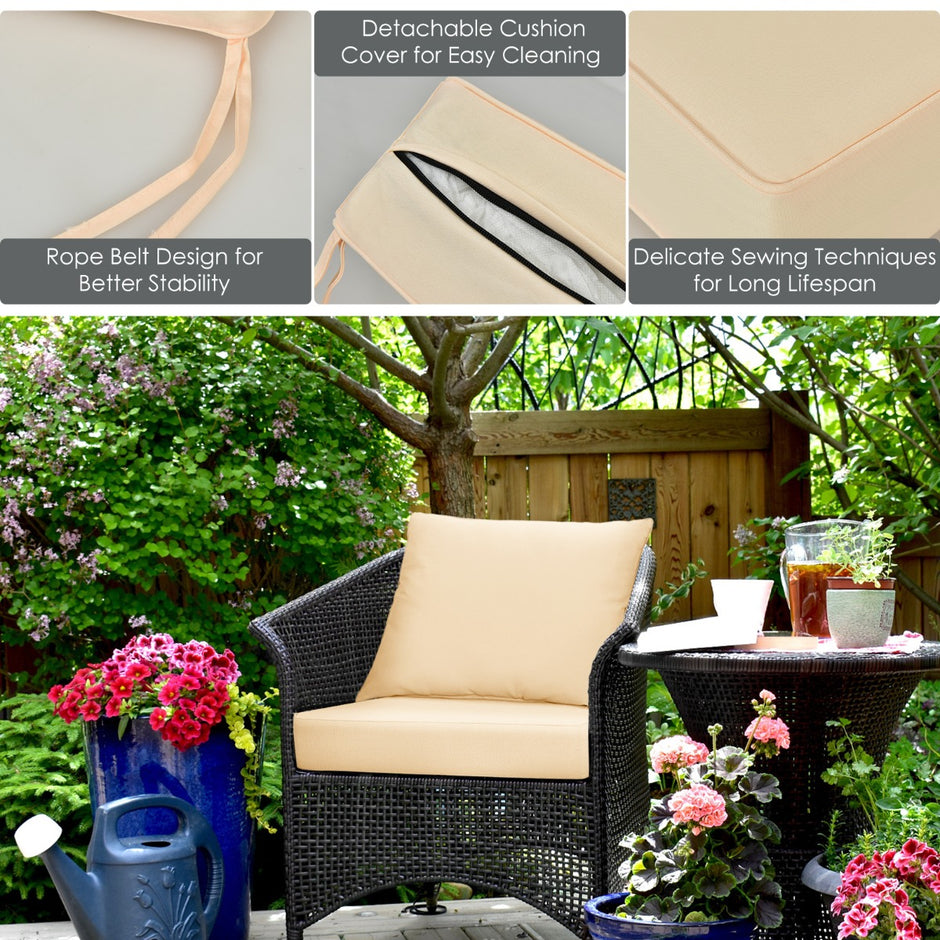 Klädsel – till trädgårdsmöbel sittdyna + ryggstöd trädgårdsstolsdynor – 60 x 60 x 15 cm 60 x 40 x 20 cm – Beige
