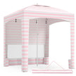 Strandtält, – höjdtjusterbart, med sidovägg, sandkassar och bärväska perfekt för camping – 185 x 185 cm – Rosa