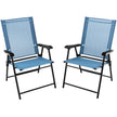 Solstolar – Set med hopfällbara uteplatsstolar – 2 65 x 60 x 93 cm – Blå