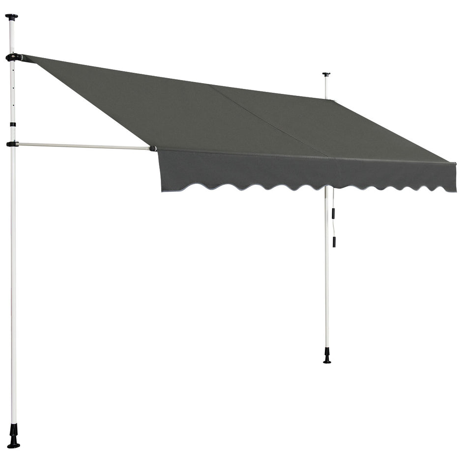 Markisklämma – solskydd UV beständig höjdjusterbar vattenavvisande – 300 x 120 cm – Grå