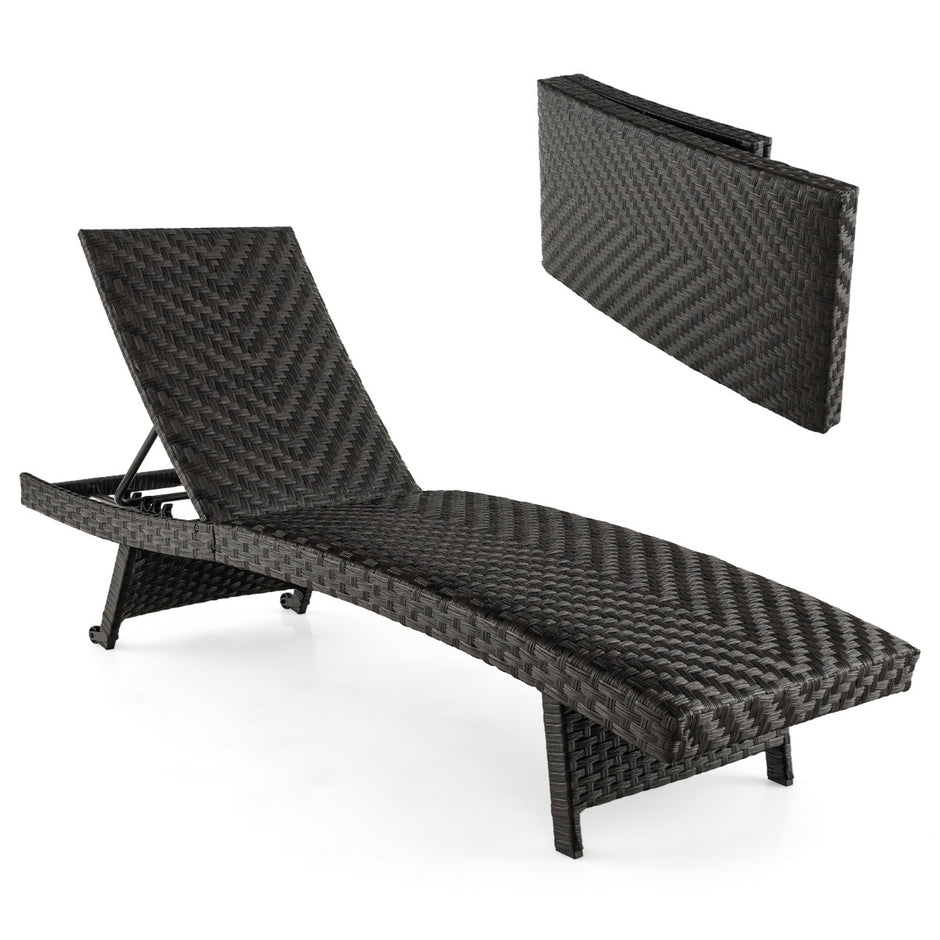 Terrass – solstol Rotting med nivå justerbart ryggstöd Mix Brown – 5 195 x 61 x 38-97 cm – Brun