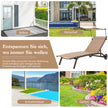 Uteplats – solstol utomhus med hjul strand av metall – Brun