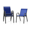 Set – med stapelbara trädgårdsstolar gjorda av textilen och metallram – 4 56 x 70 x 84 cm – Blå